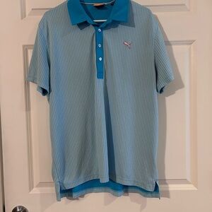Puma Men's Light Blue Performance Polo Golf Shirt